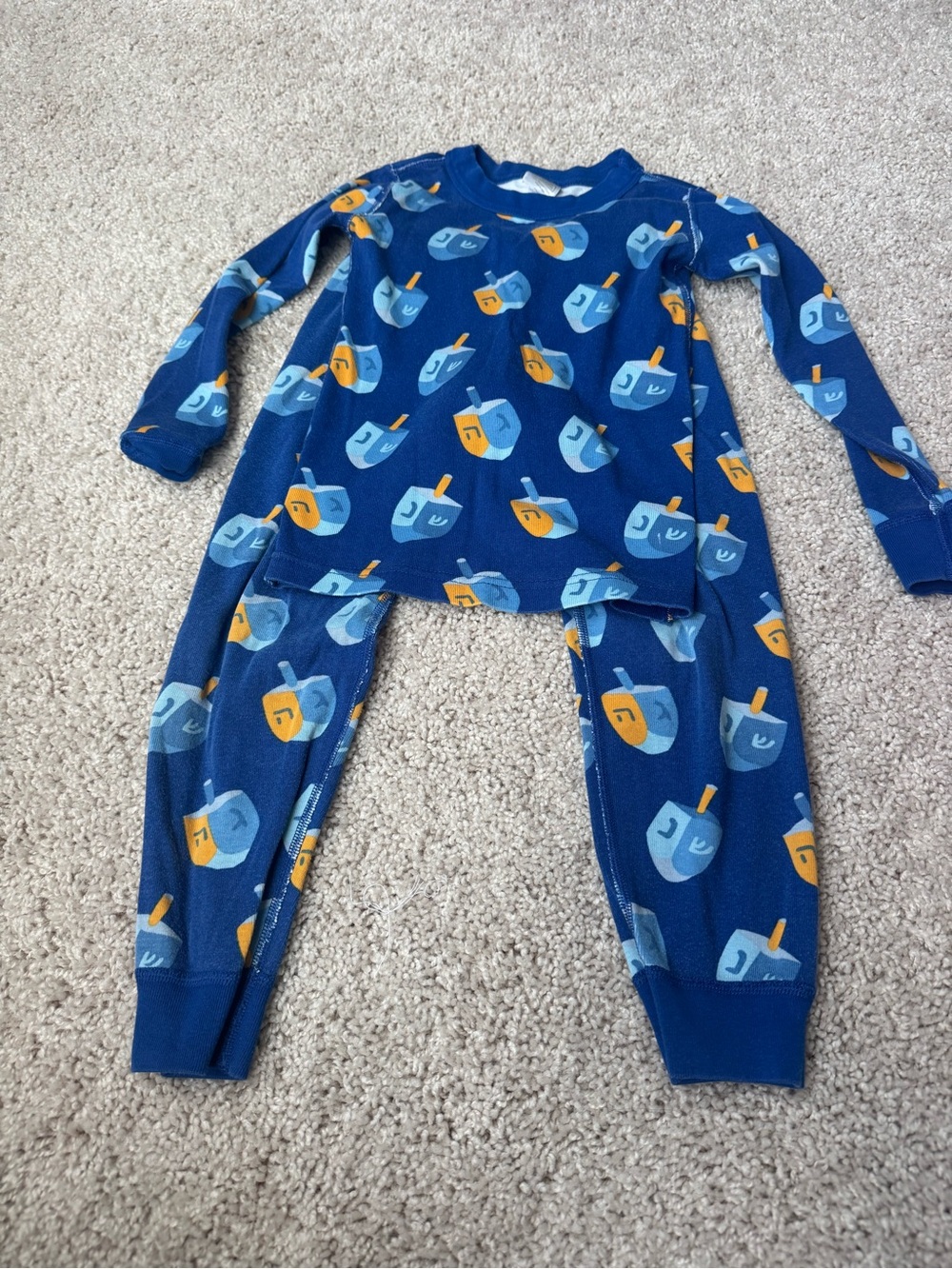 Hanna Andersson Blue Dreidel Print Pajama Set
